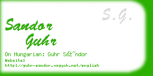 sandor guhr business card